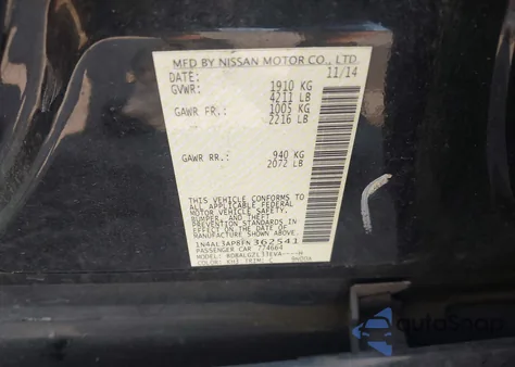 2015 Nissan Altima 2.5 S z USA, uszkodzony, nr VIN 1N4AL3AP8FN362541